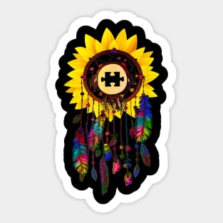 Flower Dreamcatcher Autism Awareness Tee Gift For Men Women Sticker